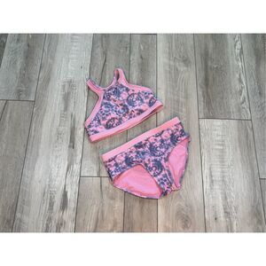 Athleta Girls Pink Free Spirit two-piece bikini swimsuit size 14-16